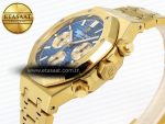 ROYAL OAK CHRONO 26331ST YG IPF 1:1 BEST EDITION BLUE DIAL GOLD SUBDIAL ON YG BRACELET A7750 - Görsel 6