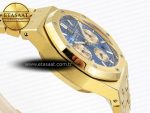 ROYAL OAK CHRONO 26331ST YG IPF 1:1 BEST EDITION BLUE DIAL GOLD SUBDIAL ON YG BRACELET A7750 - Görsel 7