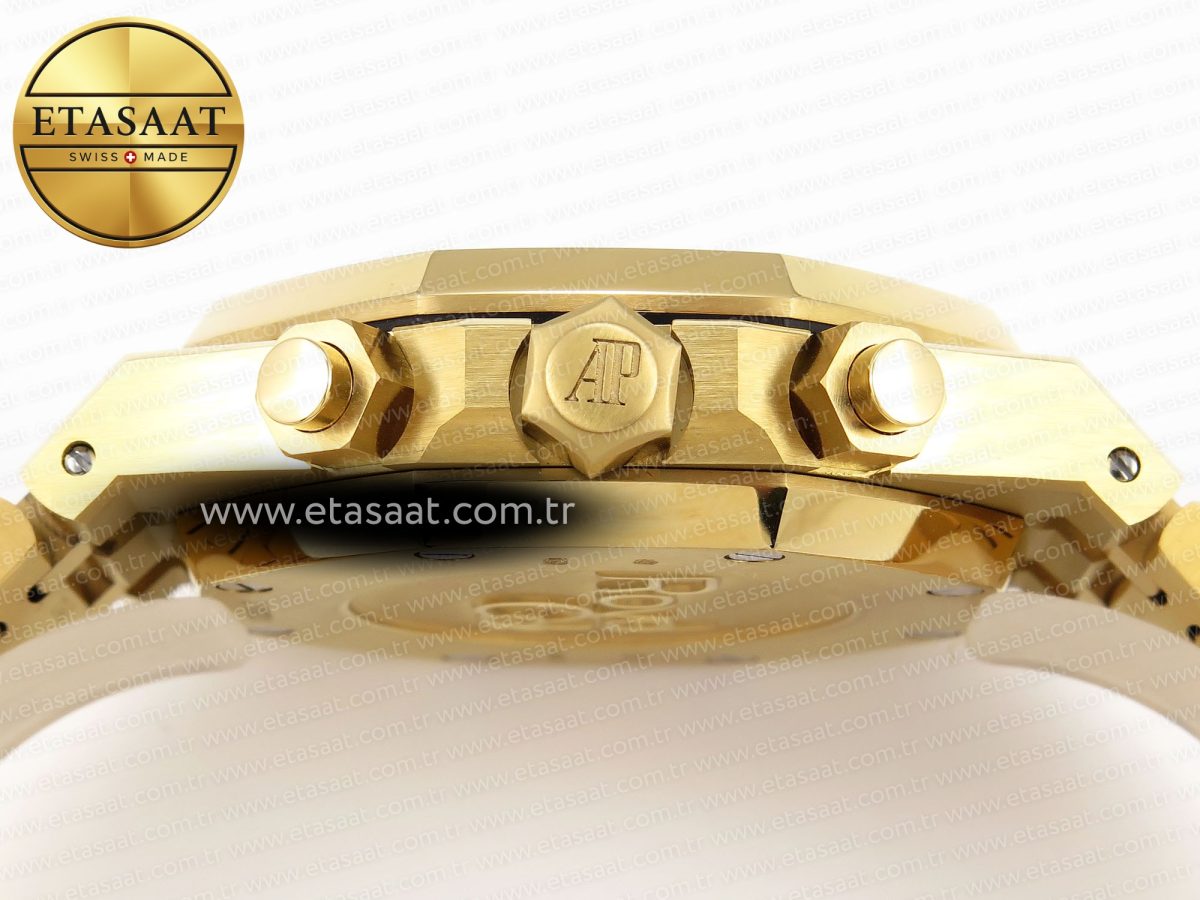 Audemars Piguet ROYAL OAK CHRONO 26331ST YG BLUE DIAL GOLD SUBDIAL ON YG A7750 - Görsel 8