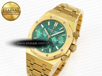 ROYAL OAK CHRONO 26331ST YG IPF 1:1 BEST EDITION GREEN DIAL ON YG BRACELET A7750