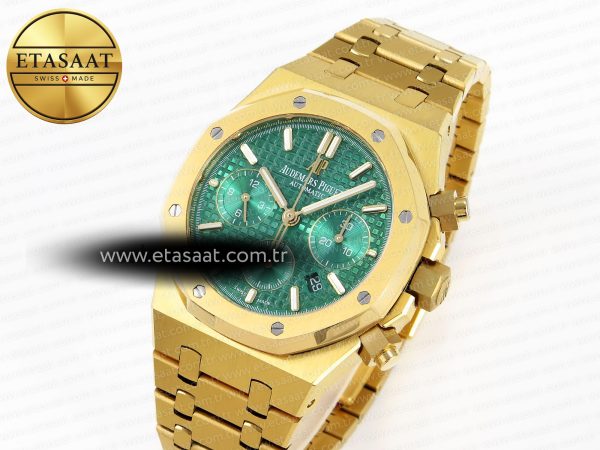 Audemars Piguet ROYAL OAK CHRONO 26331ST YG GREEN DIAL ON YG A7750