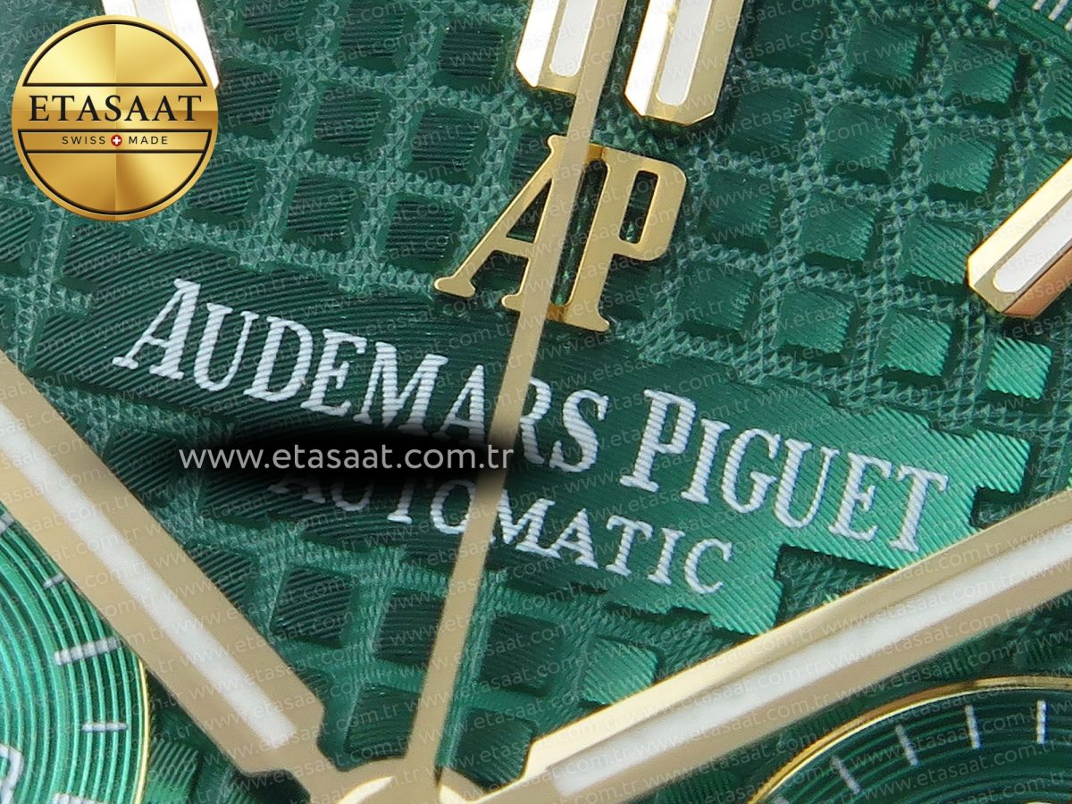 Audemars Piguet ROYAL OAK CHRONO 26331ST YG GREEN DIAL ON YG A7750 - Görsel 10