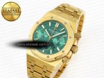 ROYAL OAK CHRONO 26331ST YG IPF 1:1 BEST EDITION GREEN DIAL ON YG BRACELET A7750 - Görsel 2