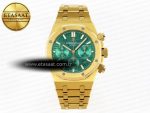 ROYAL OAK CHRONO 26331ST YG IPF 1:1 BEST EDITION GREEN DIAL ON YG BRACELET A7750 - Görsel 3