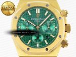 ROYAL OAK CHRONO 26331ST YG IPF 1:1 BEST EDITION GREEN DIAL ON YG BRACELET A7750 - Görsel 4