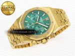ROYAL OAK CHRONO 26331ST YG IPF 1:1 BEST EDITION GREEN DIAL ON YG BRACELET A7750 - Görsel 5