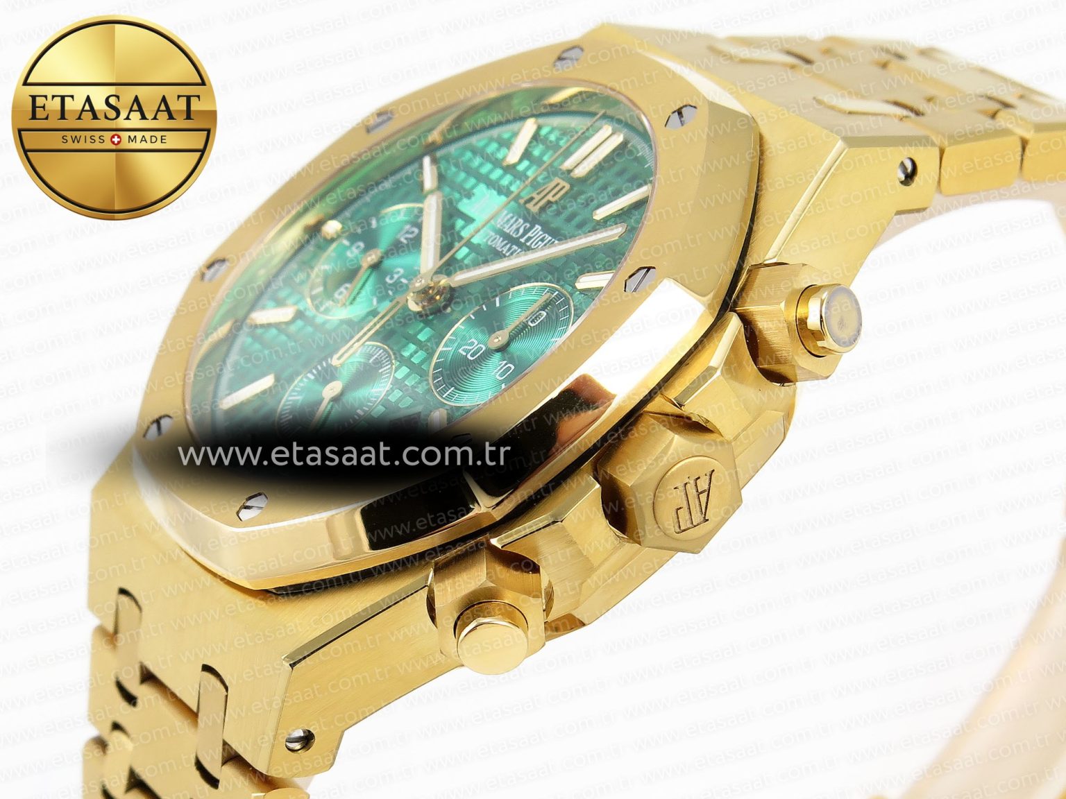 ROYAL OAK CHRONO 26331ST YG IPF 1:1 BEST EDITION GREEN DIAL ON YG BRACELET A7750 - Görsel 6