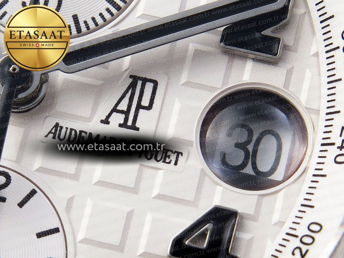 audemars piguet WHITE DIAL ON BROWN LEATHER STRAP A7750 - Görsel 11