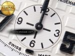 audemars piguet WHITE DIAL ON BROWN LEATHER STRAP A7750 - Görsel 12