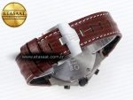 audemars piguet WHITE DIAL ON BROWN LEATHER STRAP A7750 - Görsel 17