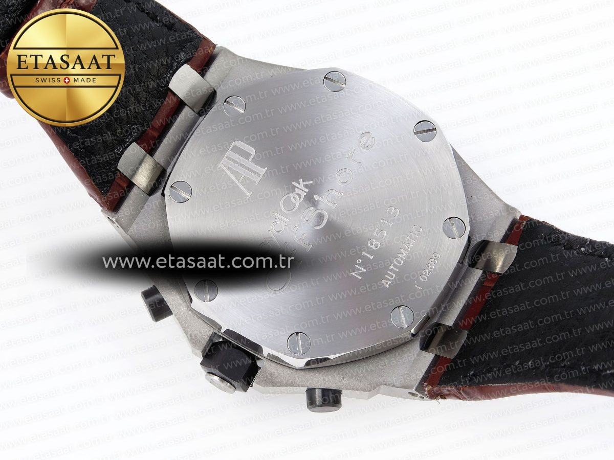 audemars piguet WHITE DIAL ON BROWN LEATHER STRAP A7750 - Görsel 18
