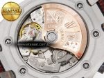 audemars piguet WHITE DIAL ON BROWN LEATHER STRAP A7750 - Görsel 21