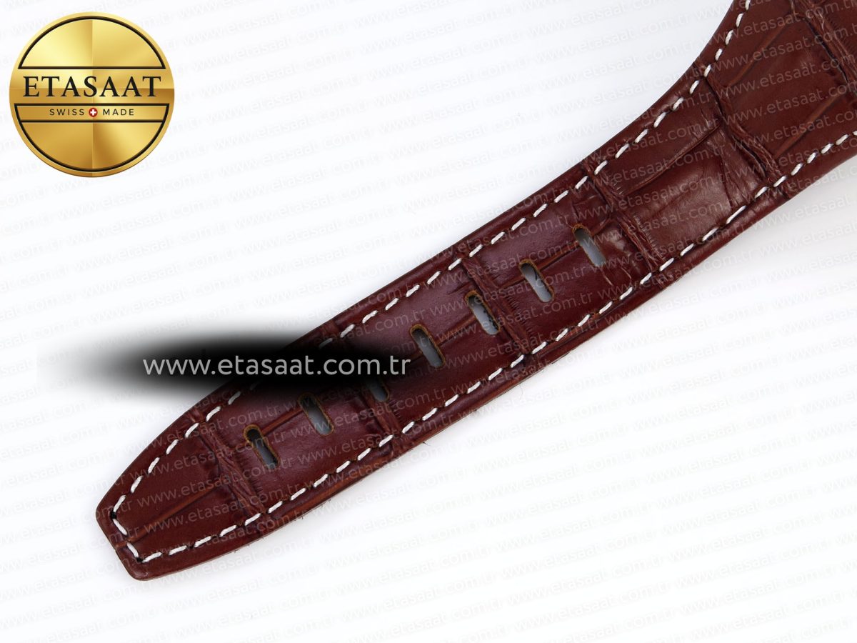 audemars piguet WHITE DIAL ON BROWN LEATHER STRAP A7750 - Görsel 26