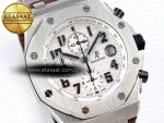 audemars piguet WHITE DIAL ON BROWN LEATHER STRAP A7750 - Görsel 5