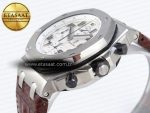 audemars piguet WHITE DIAL ON BROWN LEATHER STRAP A7750 - Görsel 8