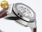 audemars piguet WHITE DIAL ON BROWN LEATHER STRAP A7750 - Görsel 9