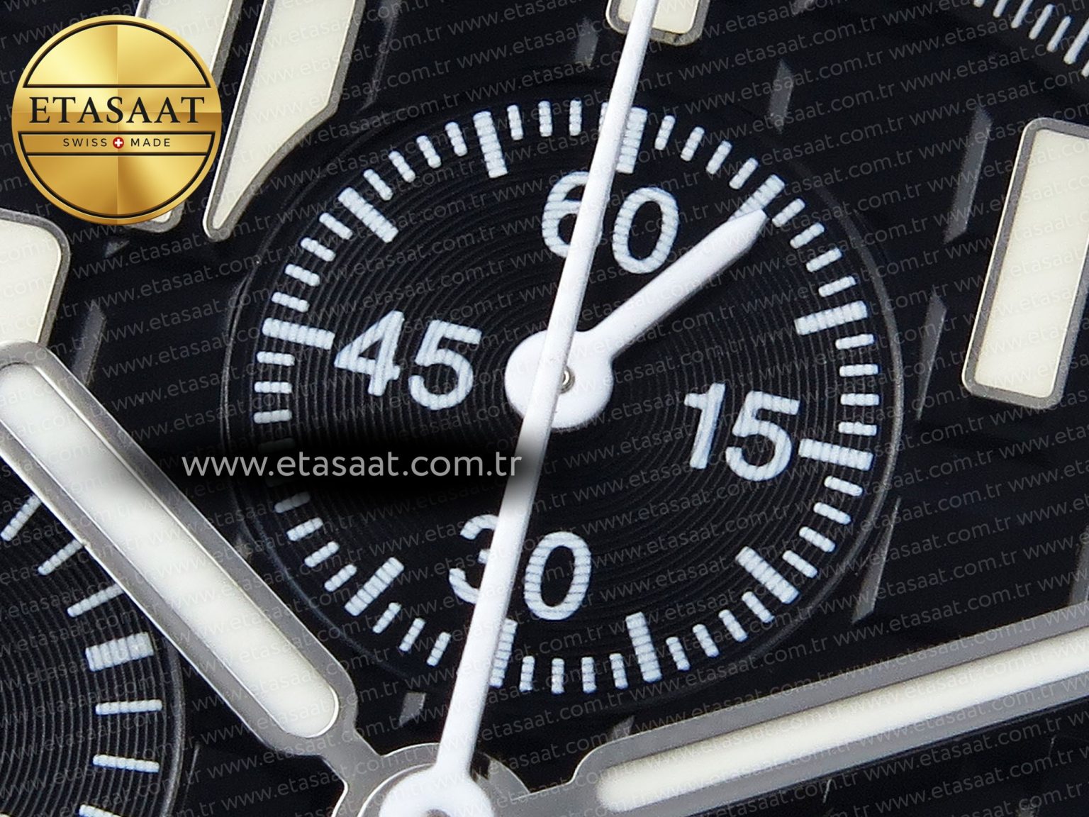 Audemars Piguet Black Dial White Markers on Black A7750 - Görsel 10