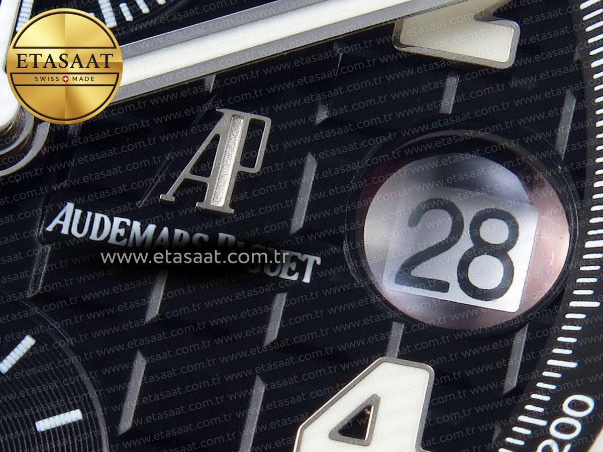 Audemars Piguet Black Dial White Markers on Black A7750 - Görsel 11