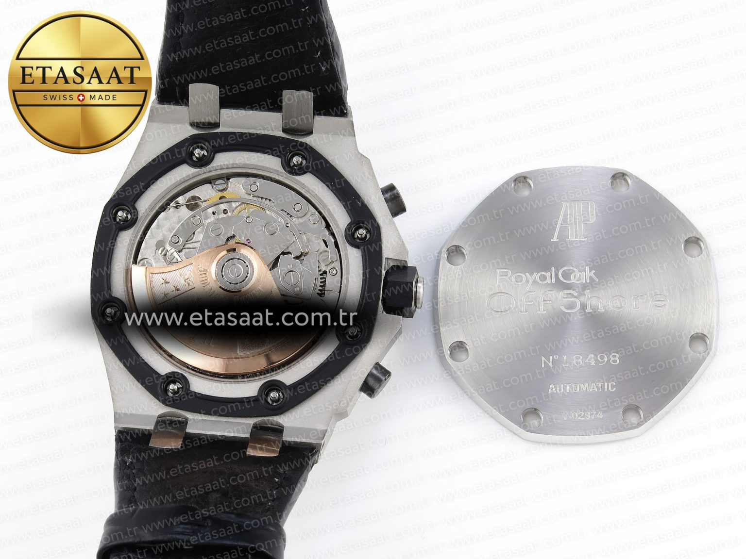 Audemars Piguet Black Dial White Markers on Black A7750 - Görsel 20