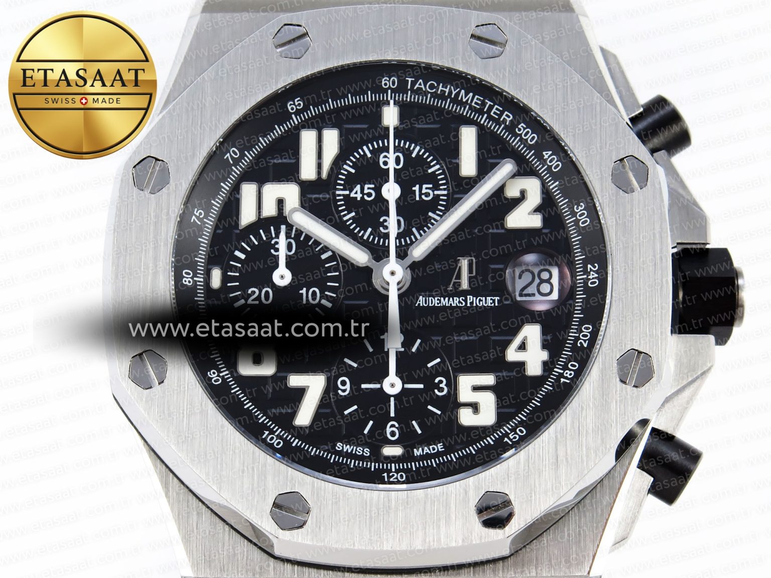 Audemars Piguet Black Dial White Markers on Black A7750 - Görsel 4