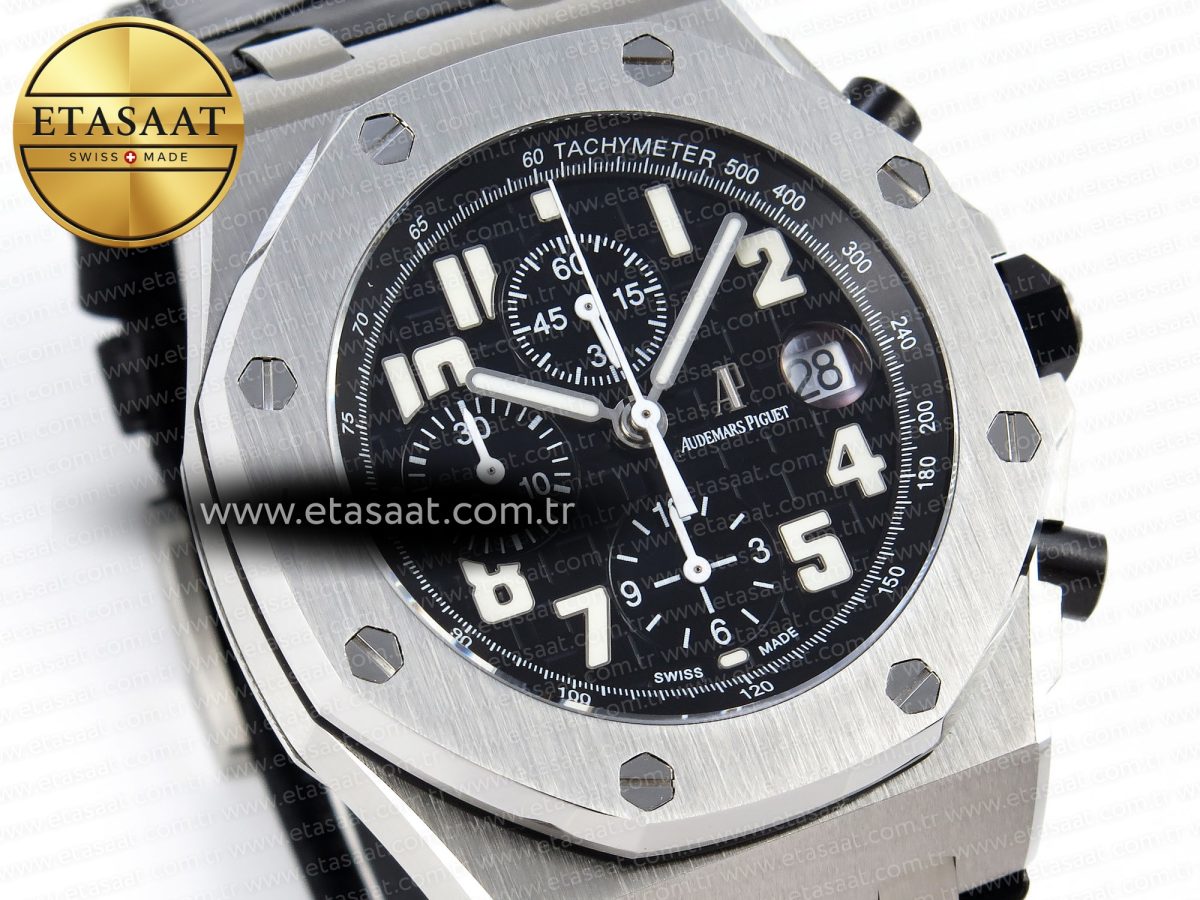 Audemars Piguet Black Dial White Markers on Black A7750 - Görsel 5