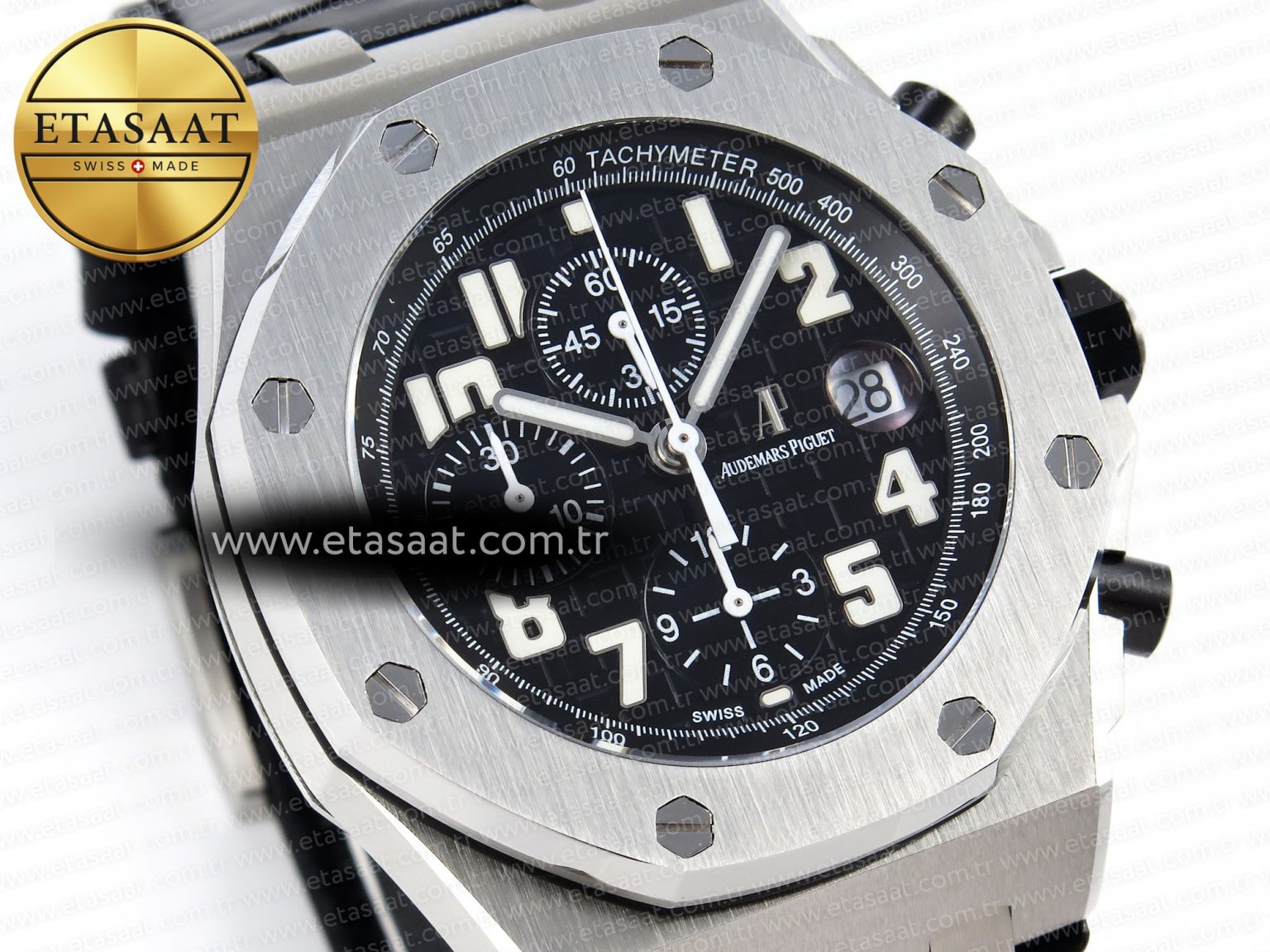 Audemars Piguet Black Dial White Markers on Black A7750 - Görsel 5