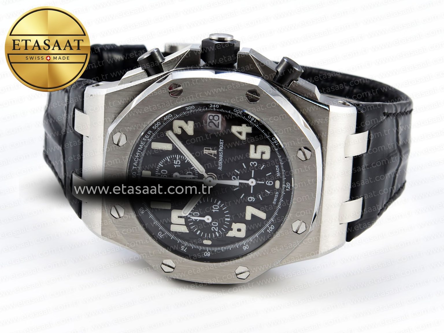 Audemars Piguet Black Dial White Markers on Black A7750 - Görsel 7
