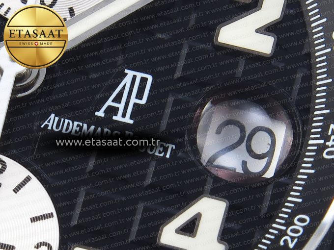 Royal Oak Offshore 42mm SS APF 1:1 Best Edition Black Dial White Markers on Black Rubber Strap A7750 - Görsel 11