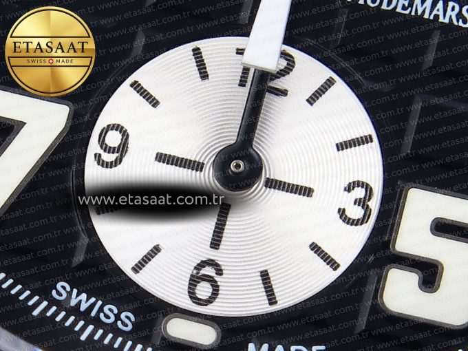 Royal Oak Offshore 42mm SS APF 1:1 Best Edition Black Dial White Markers on Black Rubber Strap A7750 - Görsel 12