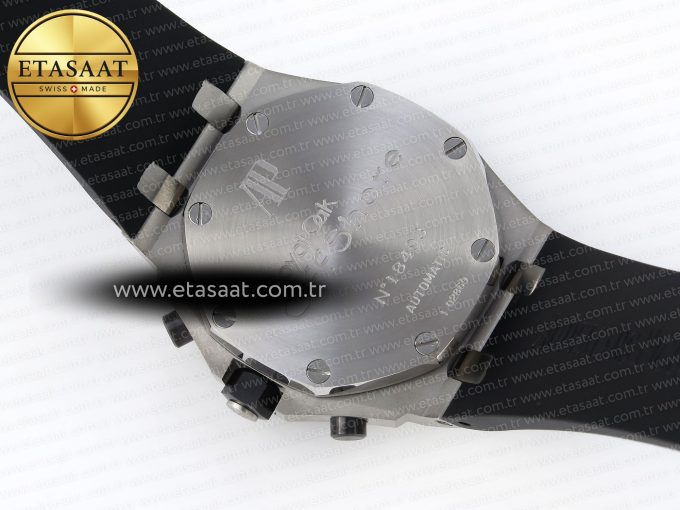 Royal Oak Offshore 42mm SS APF 1:1 Best Edition Black Dial White Markers on Black Rubber Strap A7750 - Görsel 18