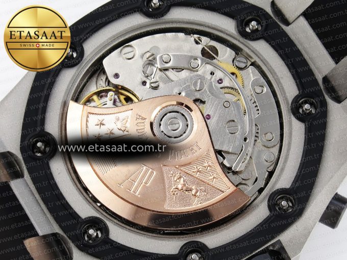 Royal Oak Offshore 42mm SS APF 1:1 Best Edition Black Dial White Markers on Black Rubber Strap A7750 - Görsel 21
