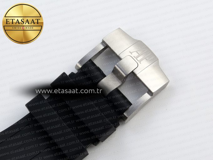 Royal Oak Offshore 42mm SS APF 1:1 Best Edition Black Dial White Markers on Black Rubber Strap A7750 - Görsel 25
