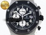 Royal Oak Offshore 42mm SS APF 1:1 Best Edition Black Dial White Markers on Black Rubber Strap A7750 - Görsel 4