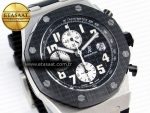 Royal Oak Offshore 42mm SS APF 1:1 Best Edition Black Dial White Markers on Black Rubber Strap A7750 - Görsel 5
