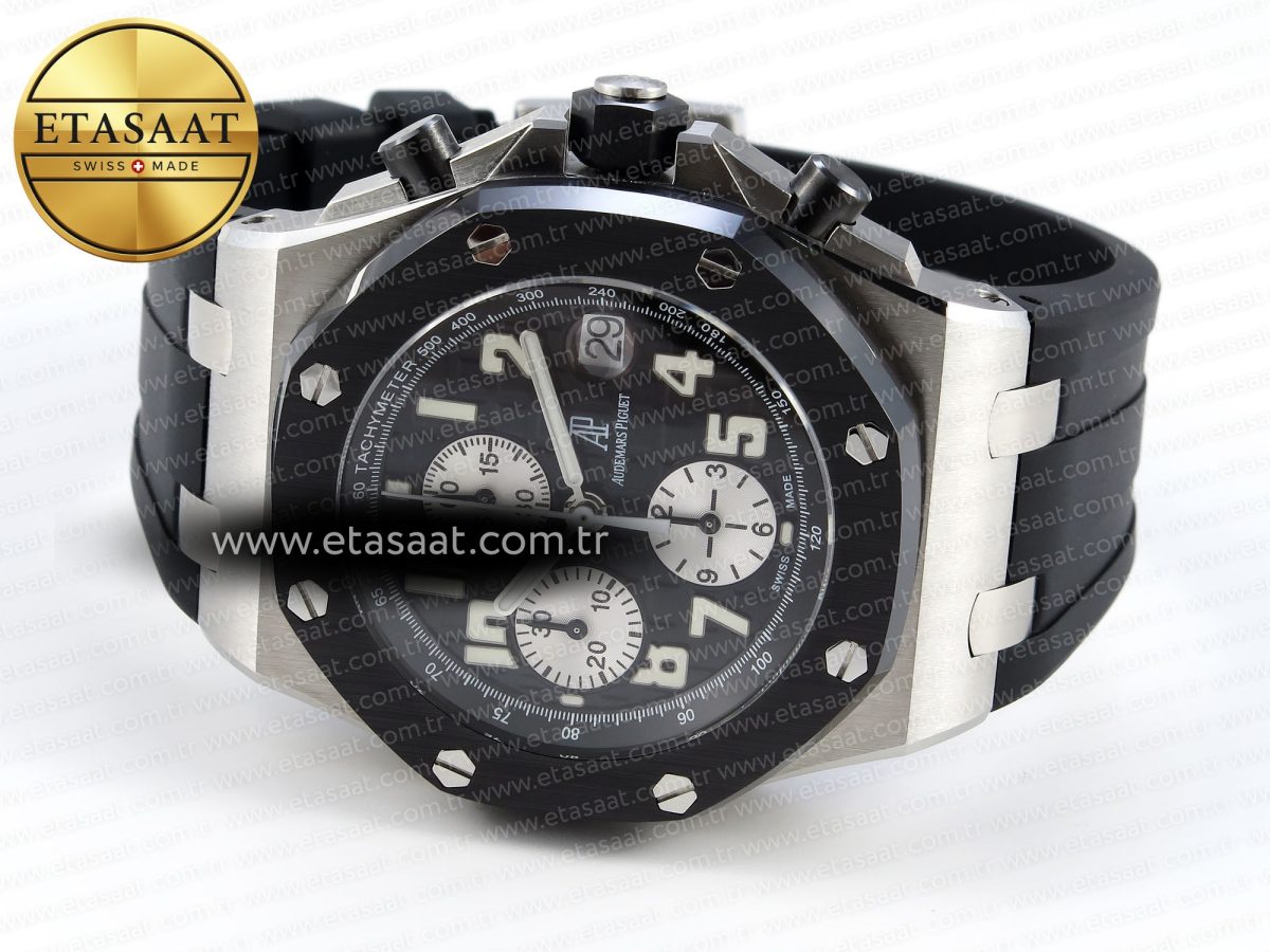 Audemars Piguet Black Dial White Markers on Black A7750 - Görsel 6