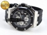 Royal Oak Offshore 42mm SS APF 1:1 Best Edition Black Dial White Markers on Black Rubber Strap A7750 - Görsel 6