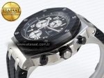 Royal Oak Offshore 42mm SS APF 1:1 Best Edition Black Dial White Markers on Black Rubber Strap A7750 - Görsel 8