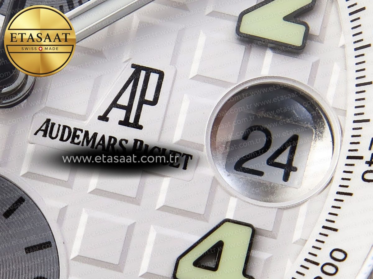 Audemars Piguet WHITE/SILVER DIAL ON SS BRACELET A7750 - Görsel 9