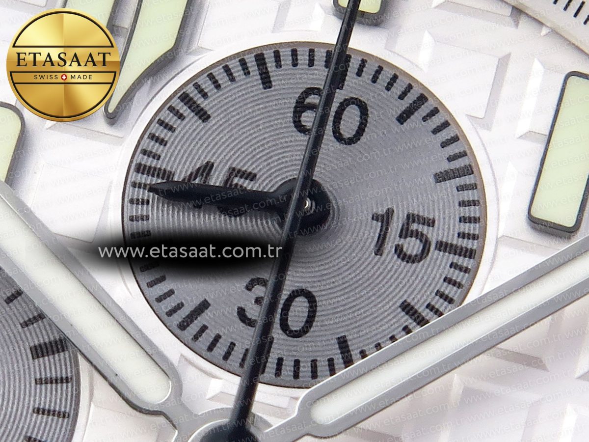 Audemars Piguet WHITE/SILVER DIAL ON SS BRACELET A7750 - Görsel 10