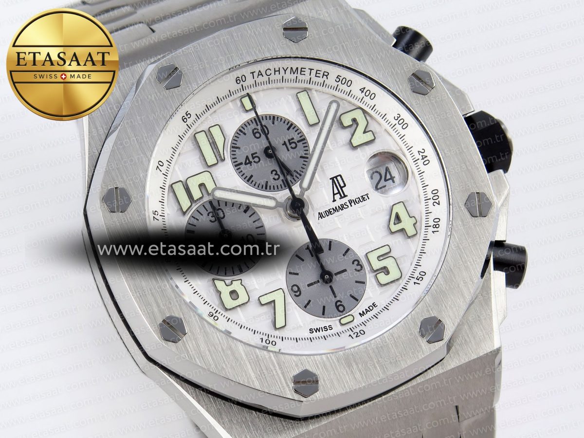Audemars Piguet WHITE/SILVER DIAL ON SS BRACELET A7750 - Görsel 4