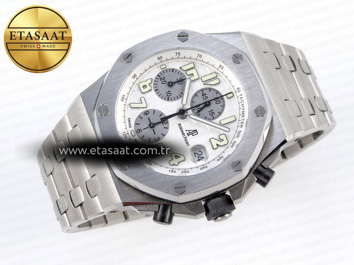 Audemars Piguet WHITE/SILVER DIAL ON SS BRACELET A7750 - Görsel 5
