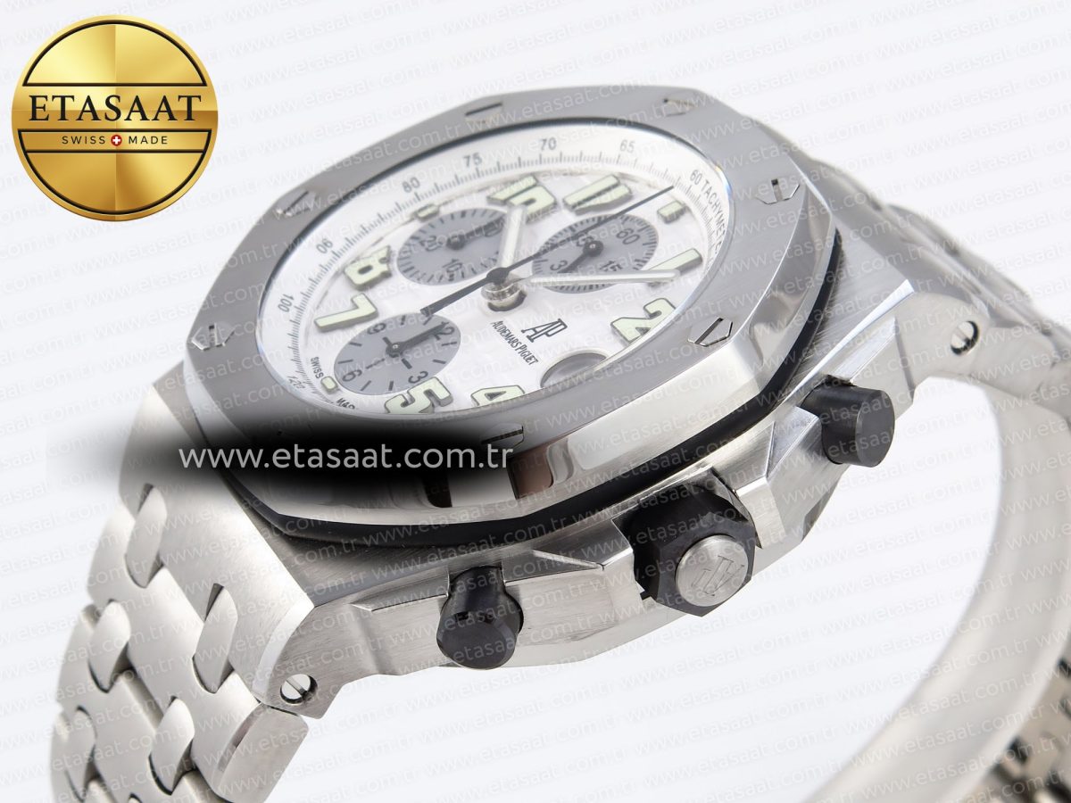Audemars Piguet WHITE/SILVER DIAL ON SS BRACELET A7750 - Görsel 7