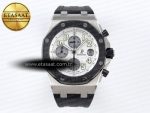 Audemars Piguet WHITE/SILVER DIAL ON BLACK A7750 - Görsel 3