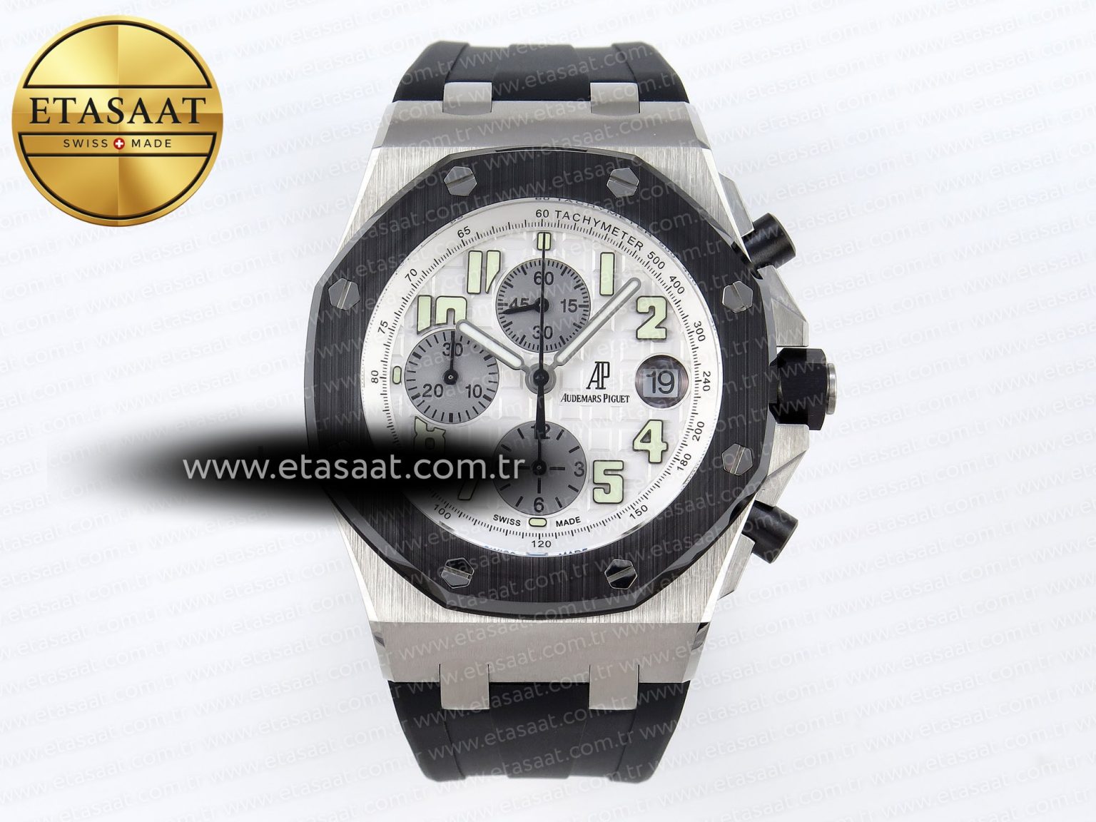 Audemars Piguet WHITE/SILVER DIAL ON BLACK A7750 - Görsel 3