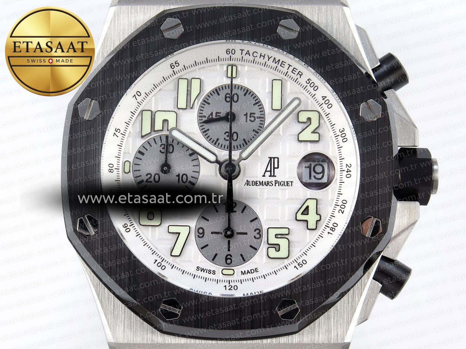 Audemars Piguet WHITE/SILVER DIAL ON BLACK A7750 - Görsel 4