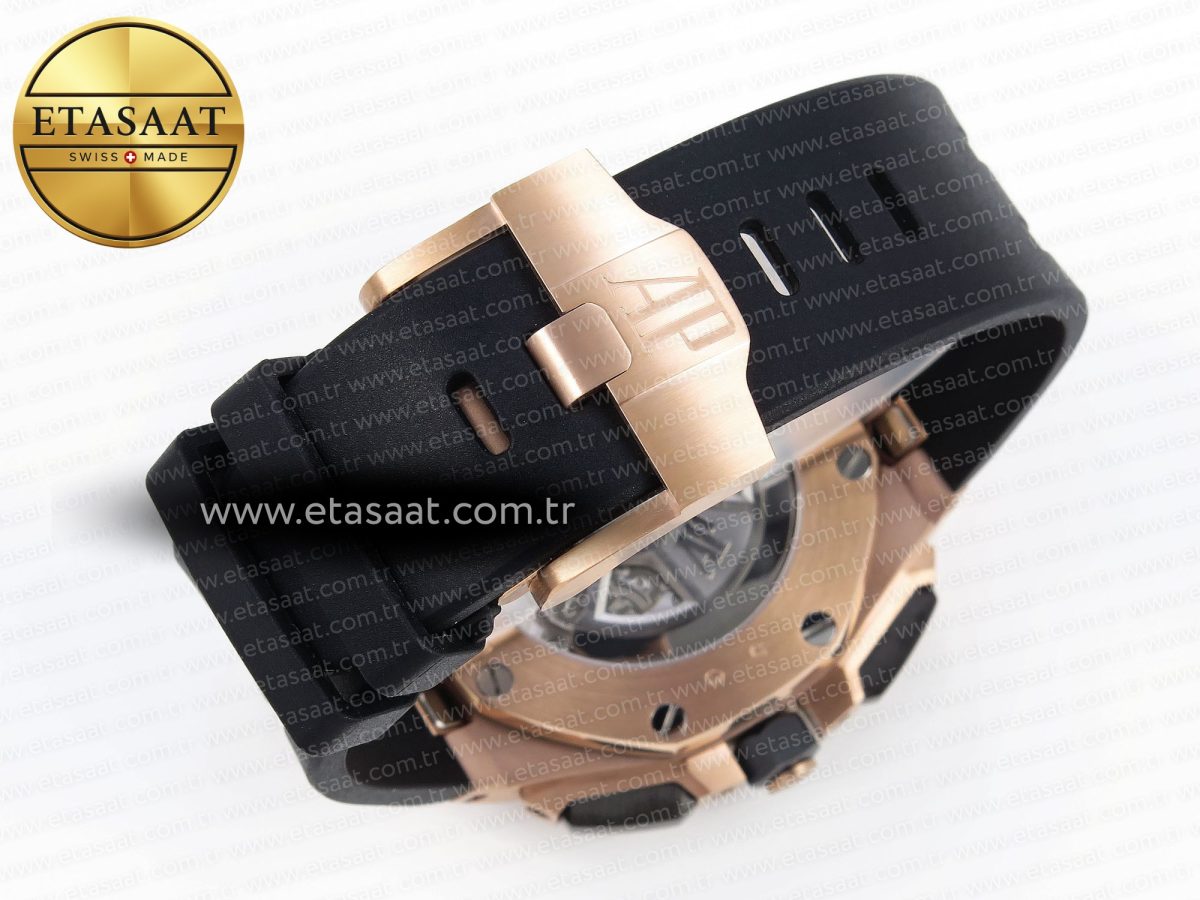 Audemars Piguet ROYAL OAK OFFSHORE 44MM RG BLACK/SILVER DIAL ON BLACK A4401 - Görsel 15
