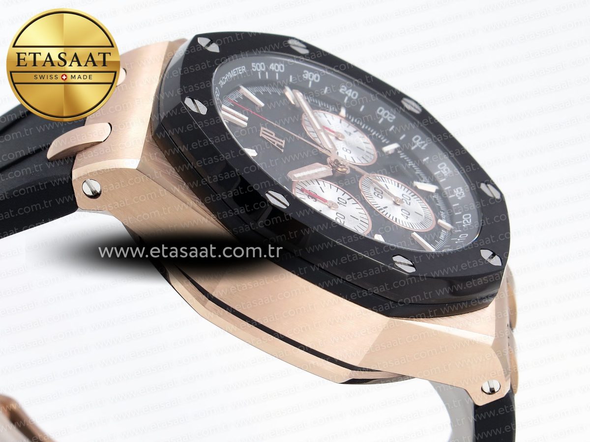 Audemars Piguet ROYAL OAK OFFSHORE 44MM RG BLACK/SILVER DIAL ON BLACK A4401 - Görsel 9
