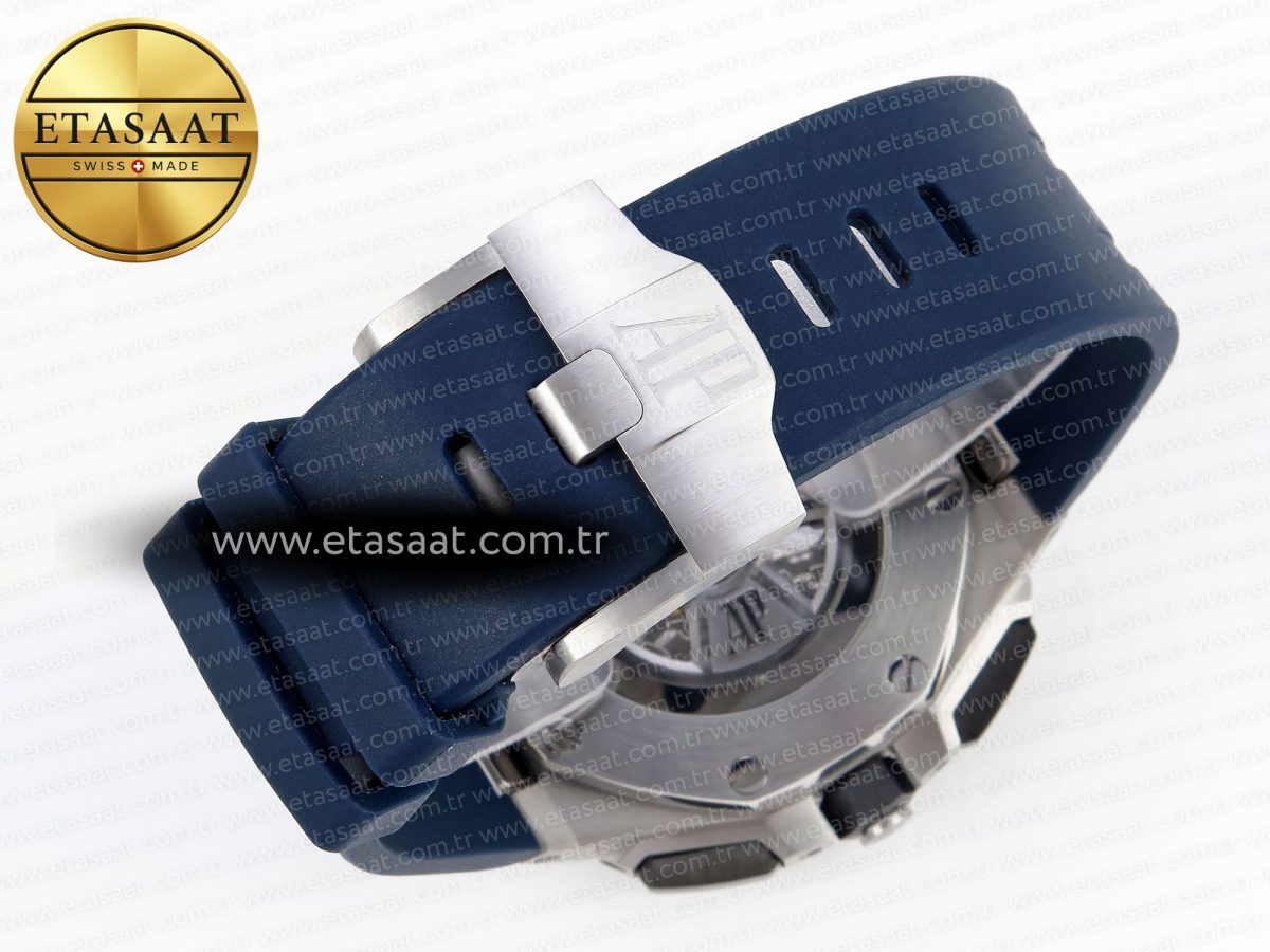 Audemars Piguet ROYAL OAK OFFSHORE 44MM BLUE/SILVER DIAL ON BLUE RUBBER STRAP A4401 - Görsel 17