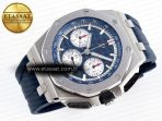 Audemars Piguet ROYAL OAK OFFSHORE 44MM BLUE/SILVER DIAL ON BLUE RUBBER STRAP A4401 - Görsel 6