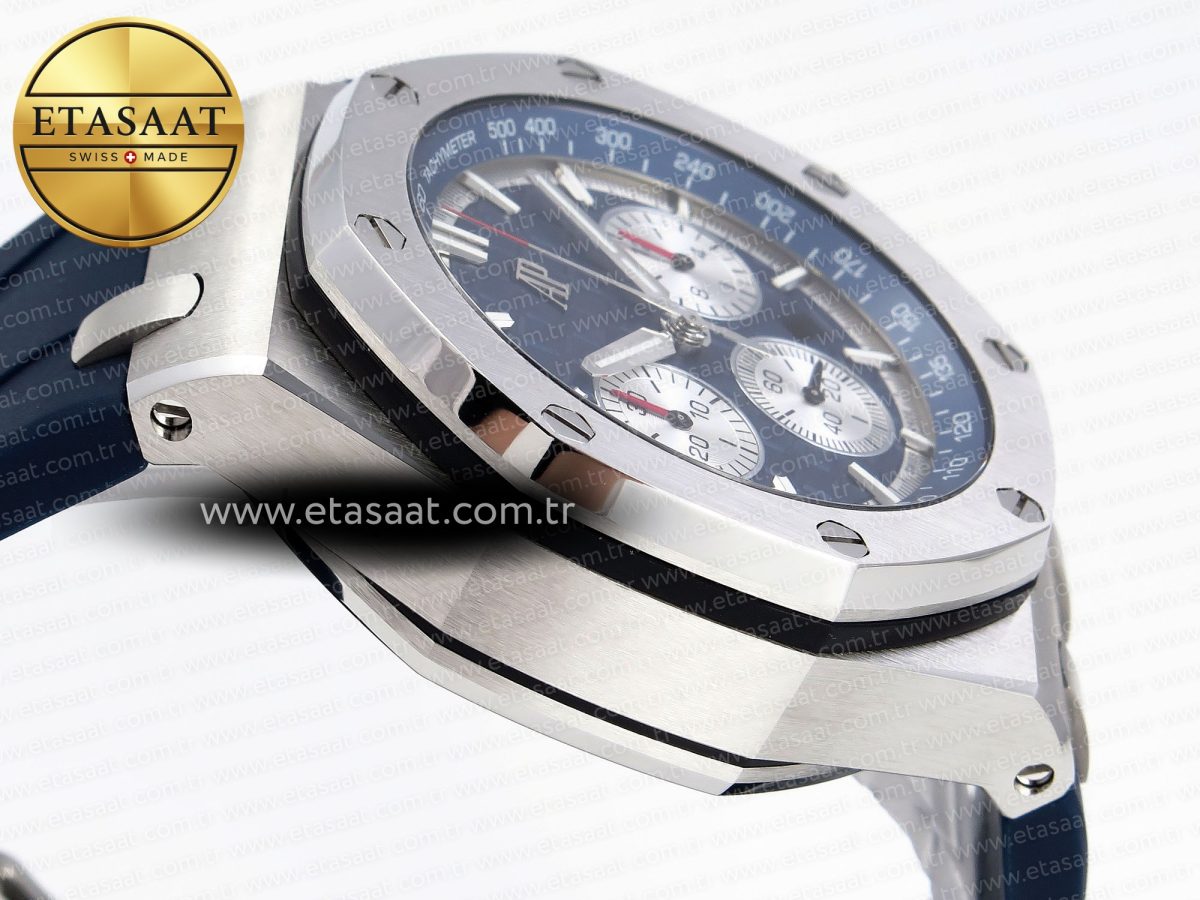 Audemars Piguet ROYAL OAK OFFSHORE 44MM BLUE/SILVER DIAL ON BLUE RUBBER STRAP A4401 - Görsel 9